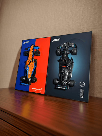 Acrylic Top-Speed Wall Mount Display for LEGO® Technic™ McLaren Orange V2