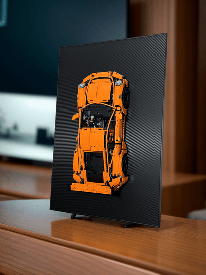 Acrylic Top-Speed Carbon Fiber Edition Wall Mount Display for LEGO® Technic™ Limited Carbon Fiber Black