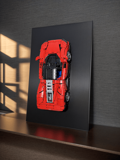 Acrylic Top-Speed Carbon Fiber Edition Wall Mount Display for LEGO® Technic™ Limited Carbon Fiber Black