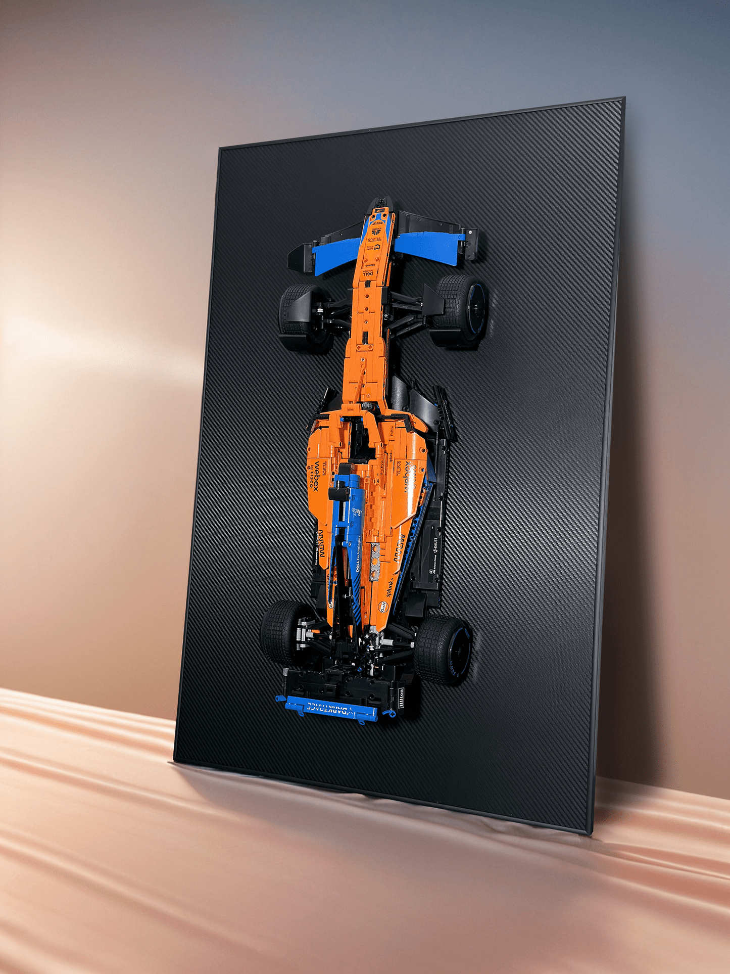 Acrylic Top-Speed Wall Mount Display for LEGO® Technic™ Mercedes-AMG F1 W14 E Performance 42171 - Carbon Fiber Black