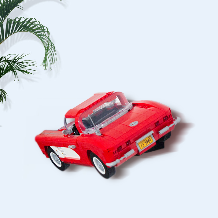 3D Printed Wall Mount for LEGO ICONS vintage 1961 Chevrolet Corvette C1 10321