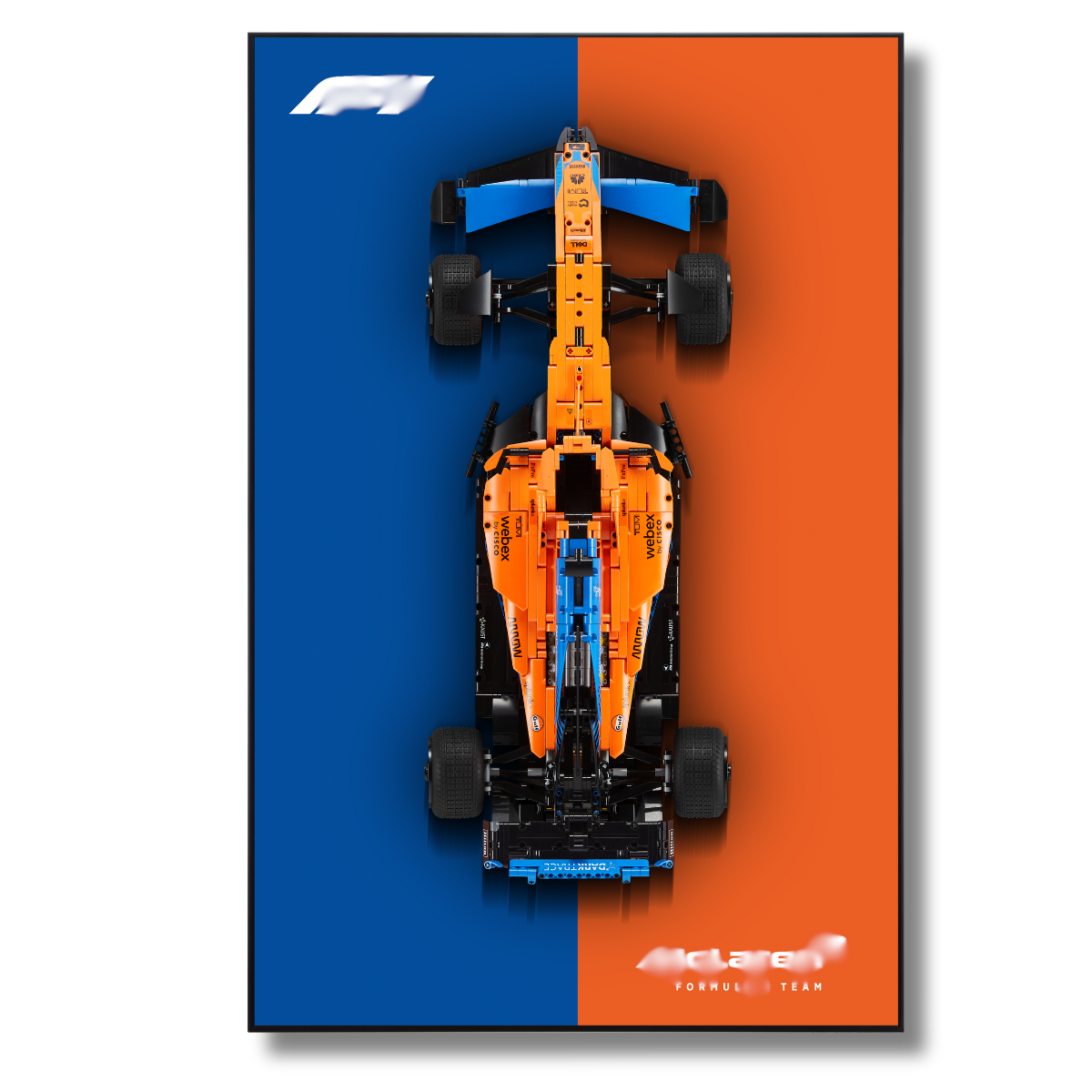 Acrylic Top-Speed Wall Mount Display for LEGO® Technic™ McLaren Orange V2