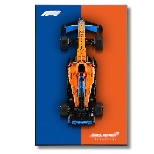 Acrylic Top-Speed Wall Mount Display for LEGO® Technic™ McLaren Orange V2