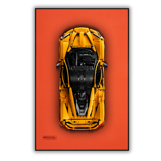 Classic Leather Wall Mount Display for LEGO® Technic™ Mclaren P1 Orange 42172