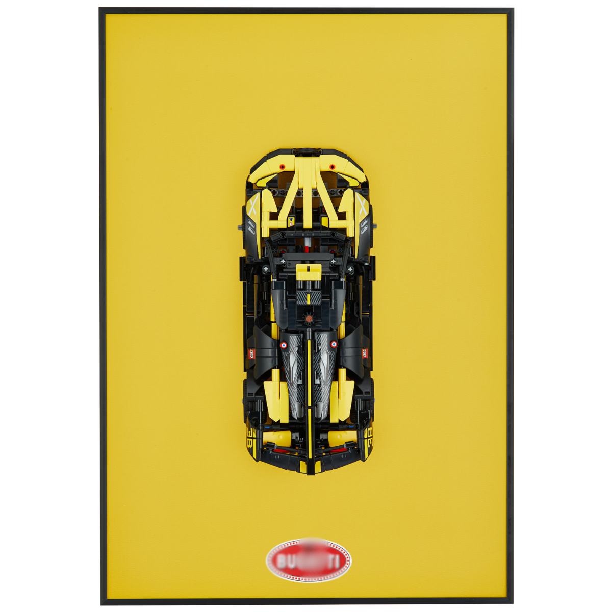 Classic Leather Wall Mount Display for Compact LEGO® Technic™ Bolide Yellow