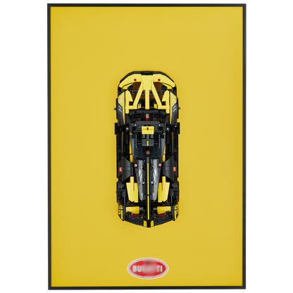 Classic Leather Wall Mount Display for Compact LEGO® Technic™ Bolide Yellow