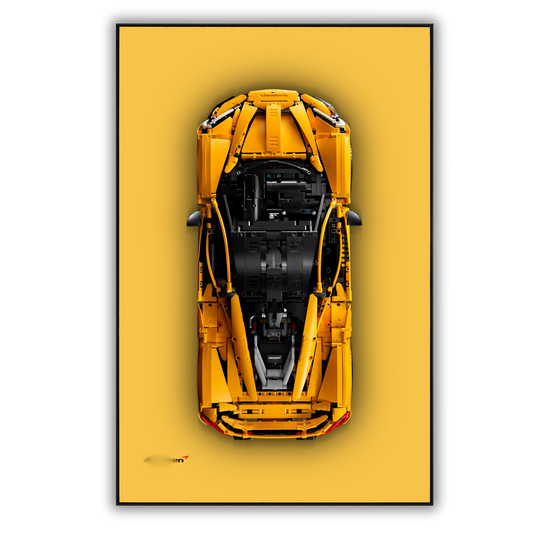 Classic Leather Wall Mount Display for LEGO® Technic™ Mclaren P1 Yellow 42172